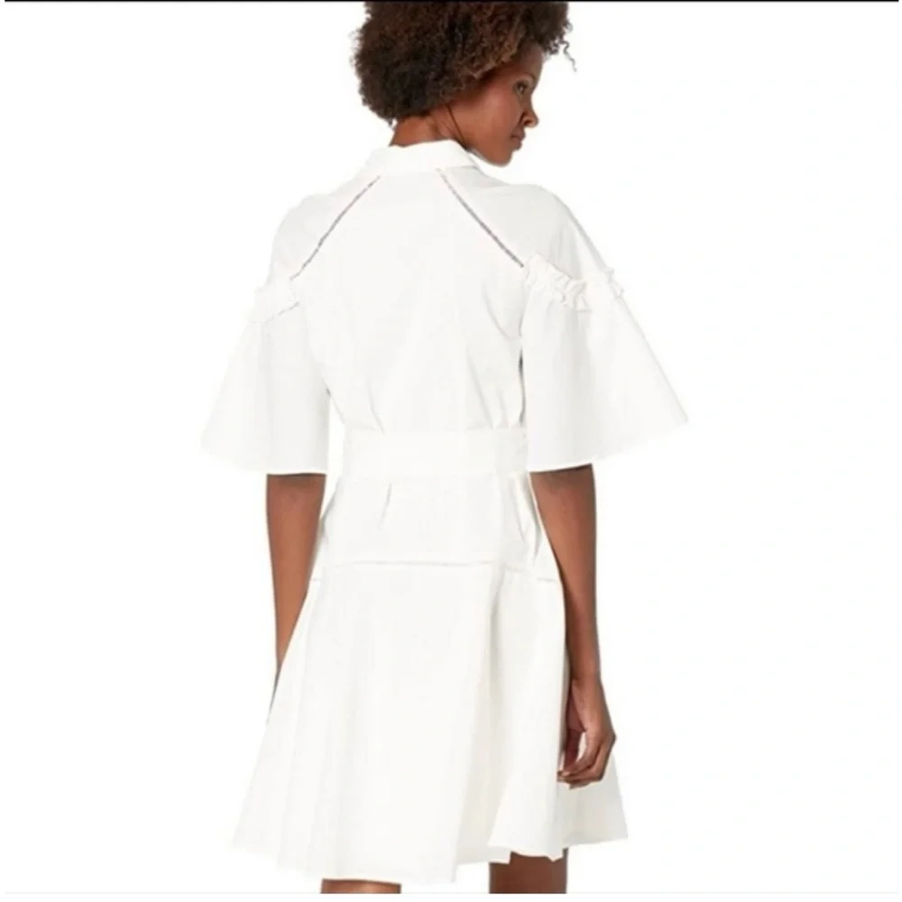 TAHARI ASL Ivory Tie Shirt Dress Size 6 - Picture 2 of 7